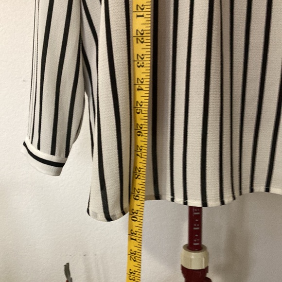 ADRIANNA PAPELL tunic size large, black & white stripes, V neck. Great condition - Picture 4 of 9